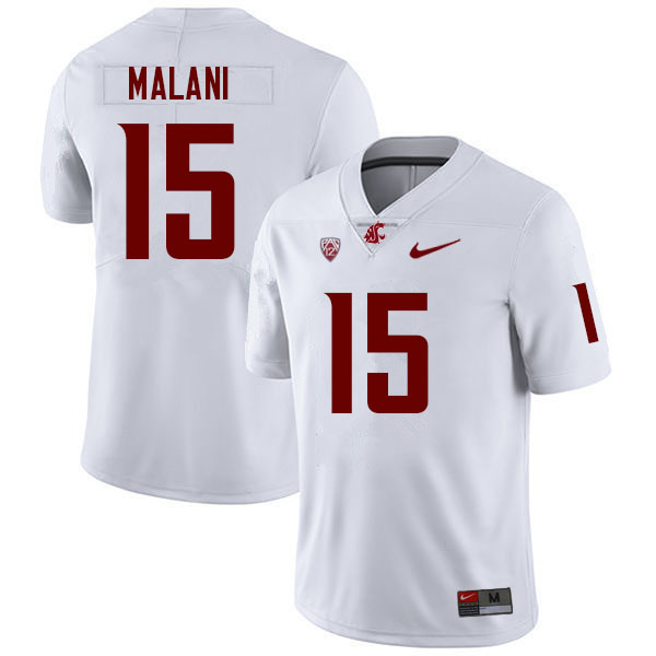 Men #15 Nusi Malani Washington State Cougars College Football Jerseys Sale-White - Click Image to Close